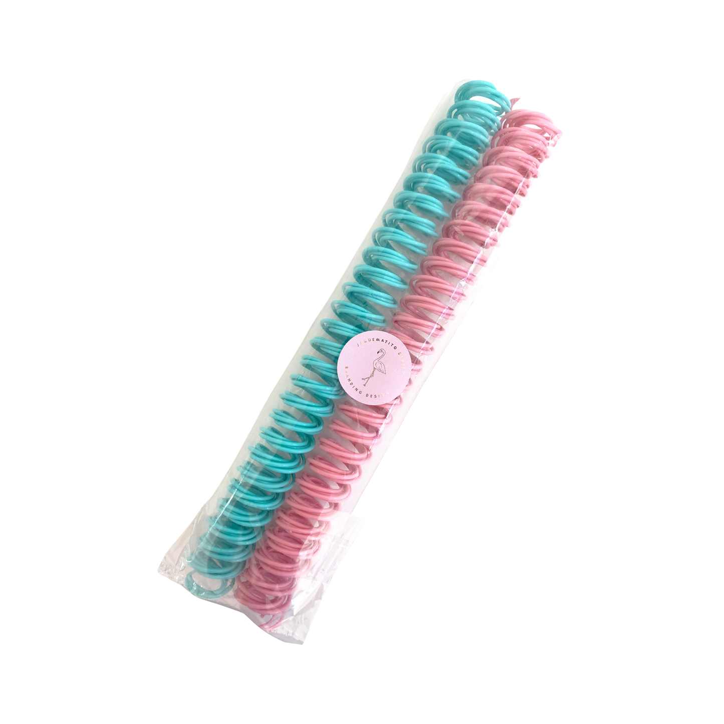 Espiral Bicolor Pastel Rosa y Menta