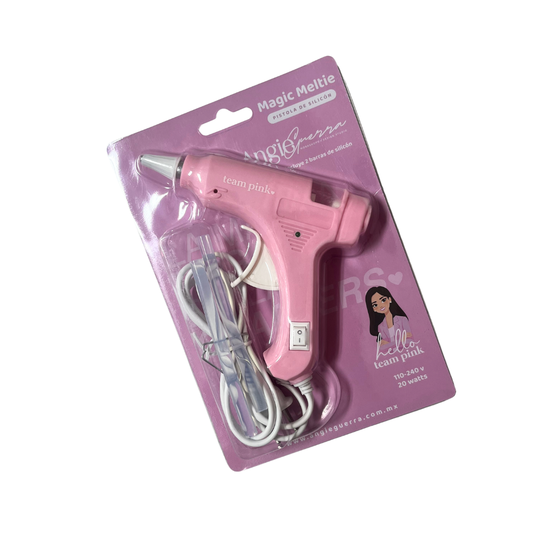 Pistola de silicón rosa