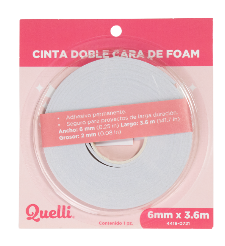 CINTA DOBLE CARA DE FOAM 6MM X 3.6MTS
