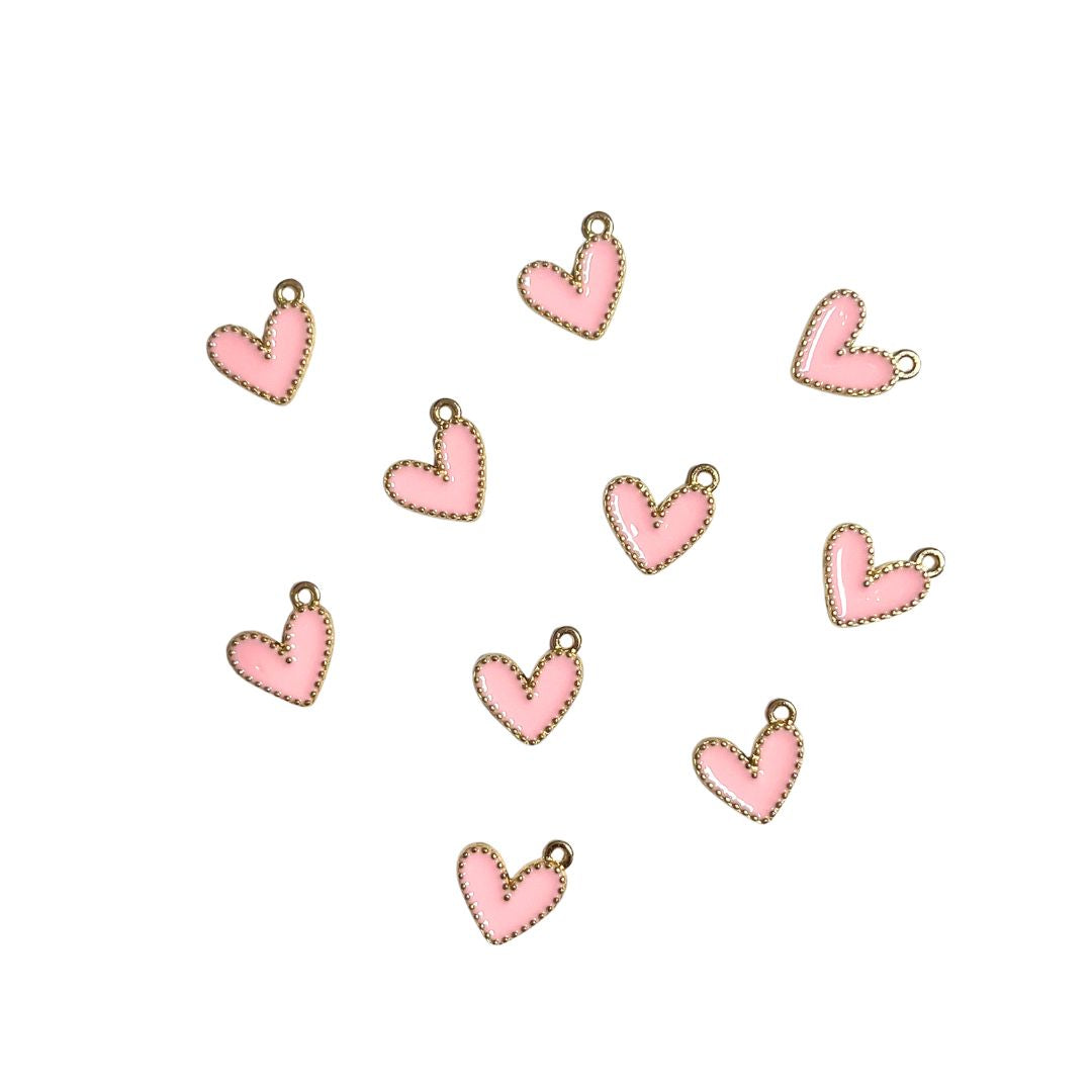 Charm Corazones rosas