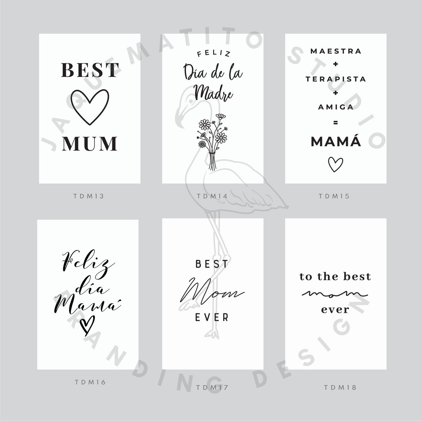 Tarjetas Mother´s Day Foil  (1/2 Carta)