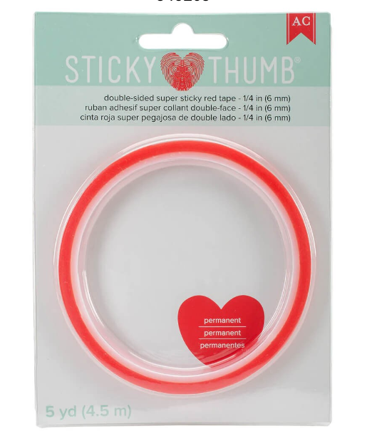 CINTA DOBLE CARA SUPER PEGAJOSA ROJA 1/4´´ 6mm