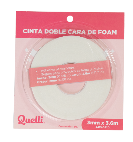 CINTA DOBLE CARA DE FOAM 3MM X 3.6MTS