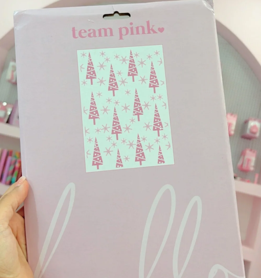 Folder Embossing Pinos Navidad